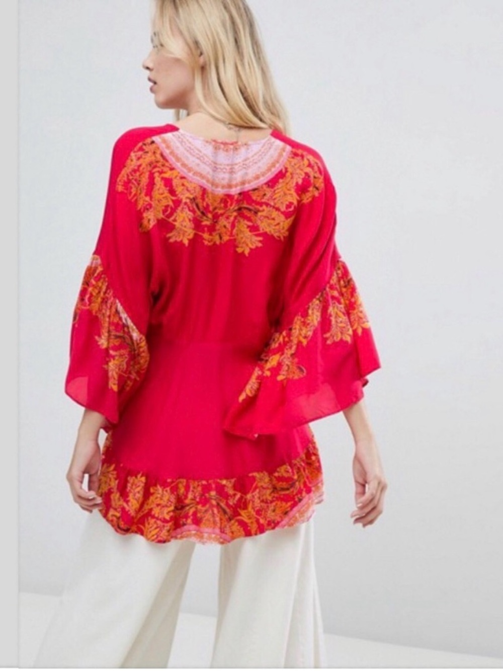 Free People Pink Sunset Dreams Boho Blouse - Picture 2 of 8